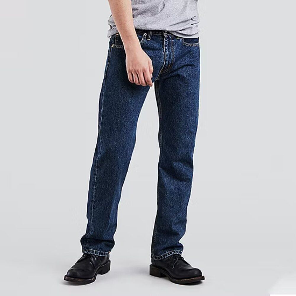 Men's Levi's 505 Straight Leg dark wash denim Jeans Size 33 x 30